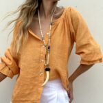 CAMISA PIENZA MANDARINA